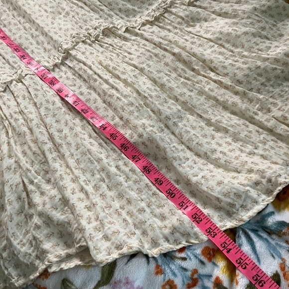 ZARA Floral Printed Muslin Midi Prairie Cottage Dress Ecru Beige - Picture 8 of 9